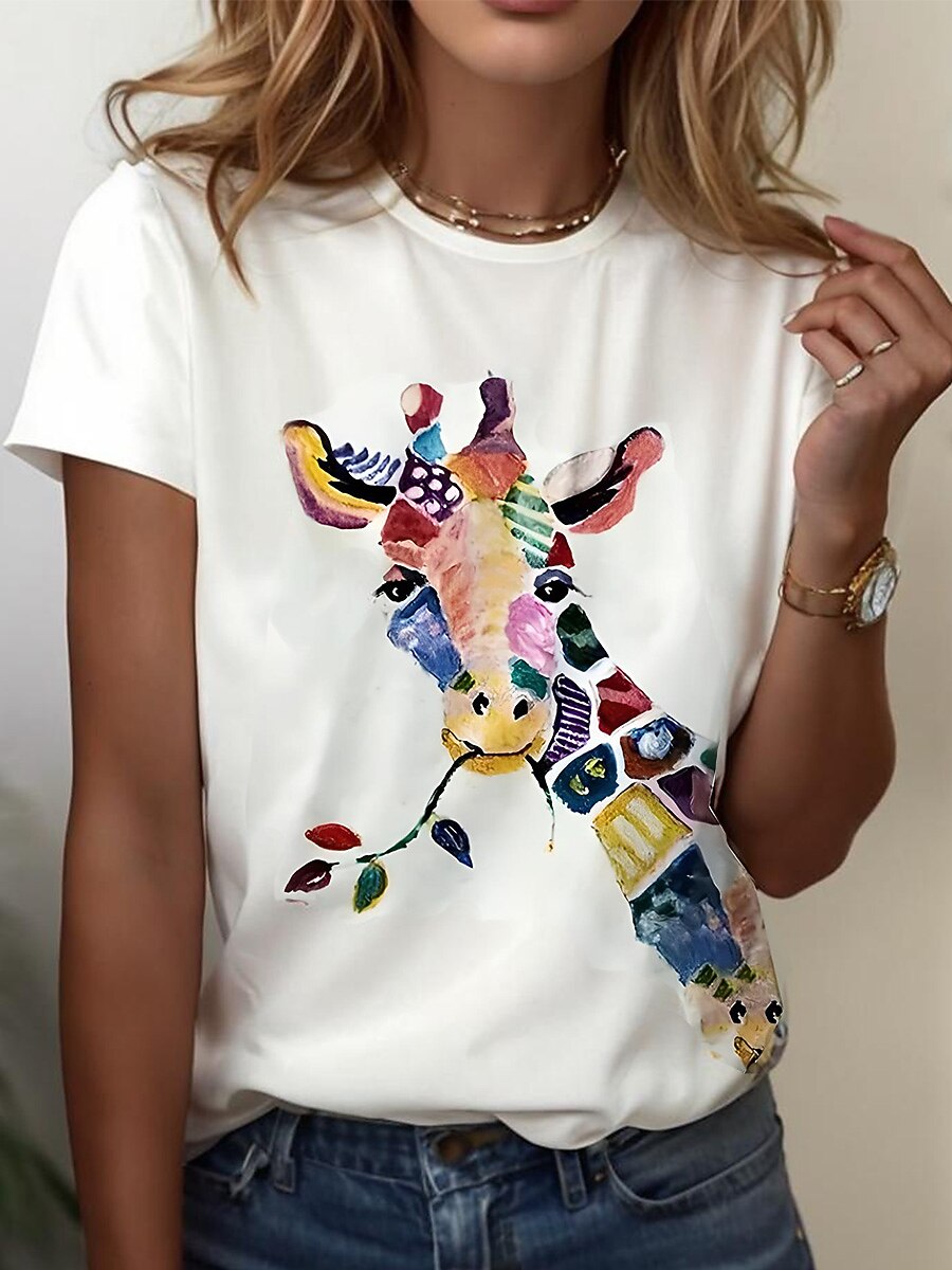 Women's Playful Giraffe Graphic Tee