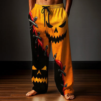 Men's Halloween Wicked Pumpkin Pants