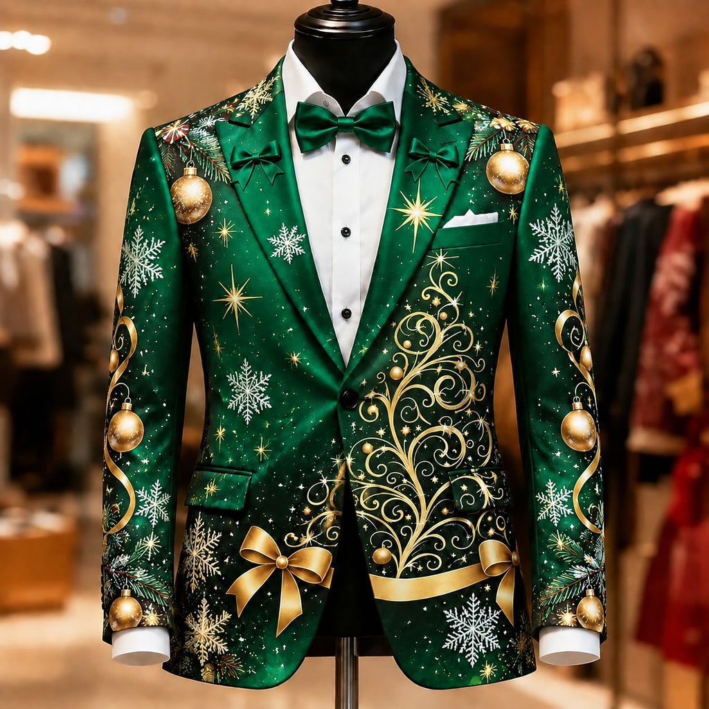 Christmas Tree Artistic Party Blazer Jacket