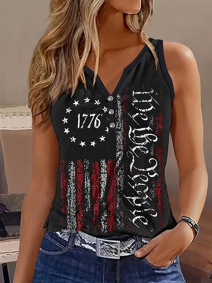 Women's Liberty Notched Flag Tee