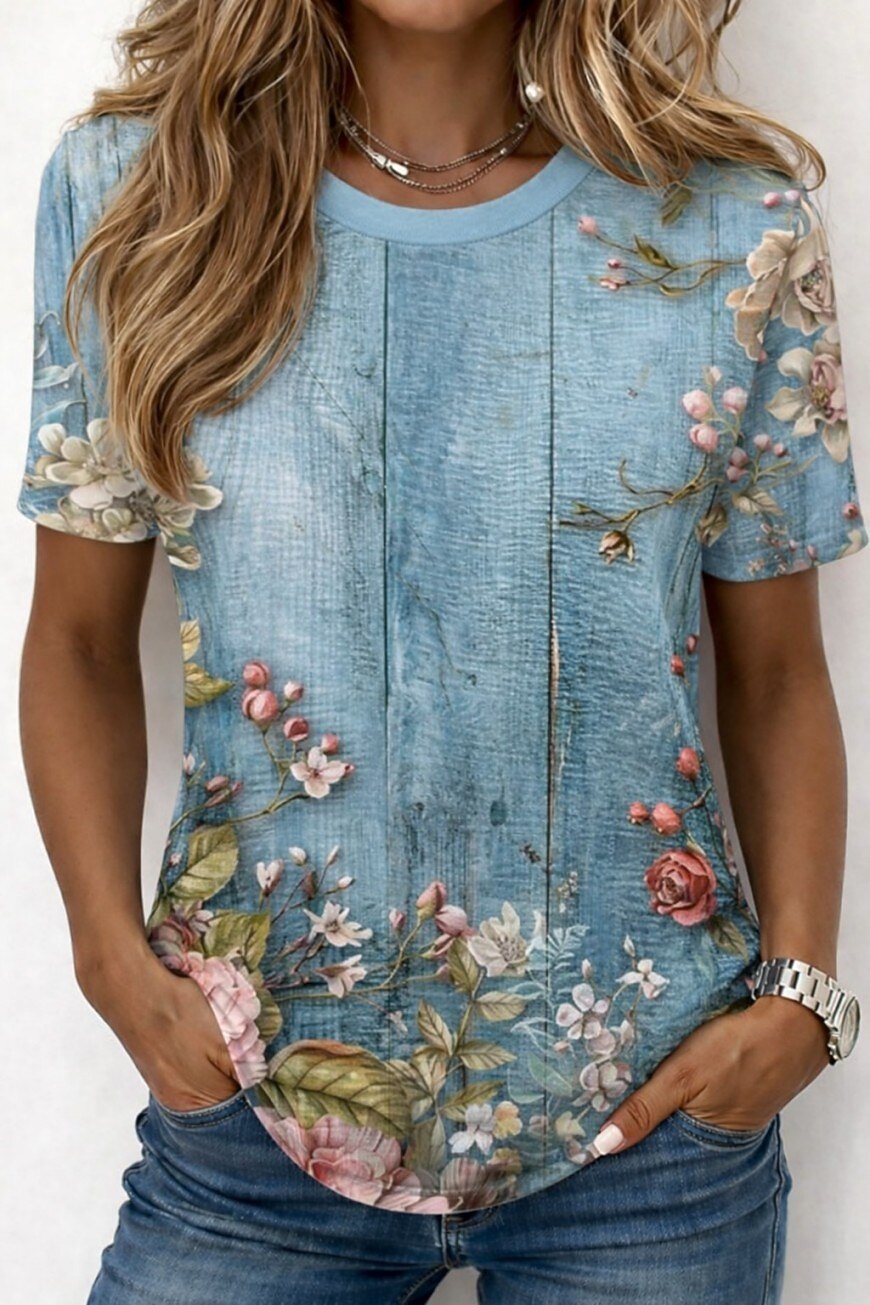 Women's Ombre Blossom Graphic Tee