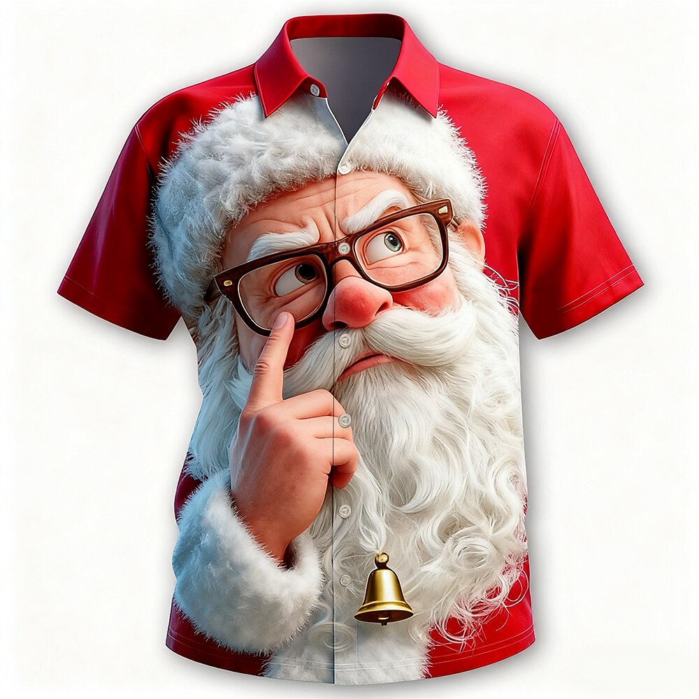 Santa Smile Christmas Short Sleeve Shirt