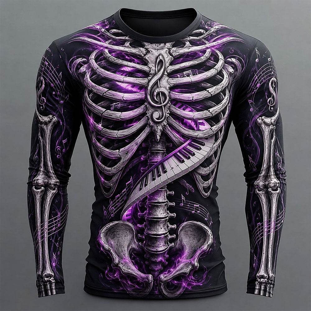 Men's Carnival Skull Skeleton T-Shirt