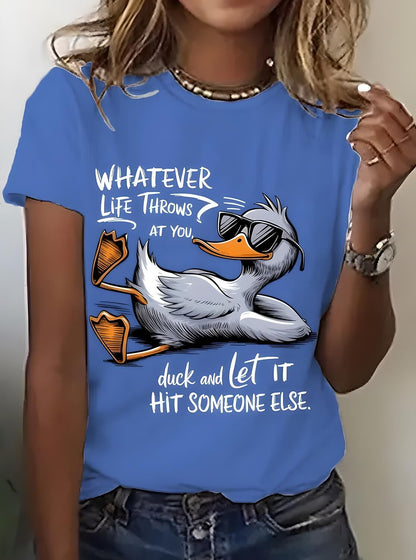 Women's Colorful Bird Graphic Tee