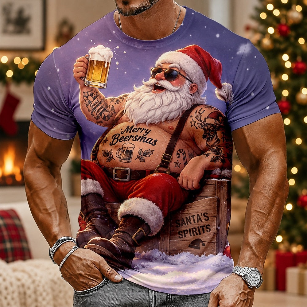Men's Santa Claus Novelty Short Sleeve Tee
