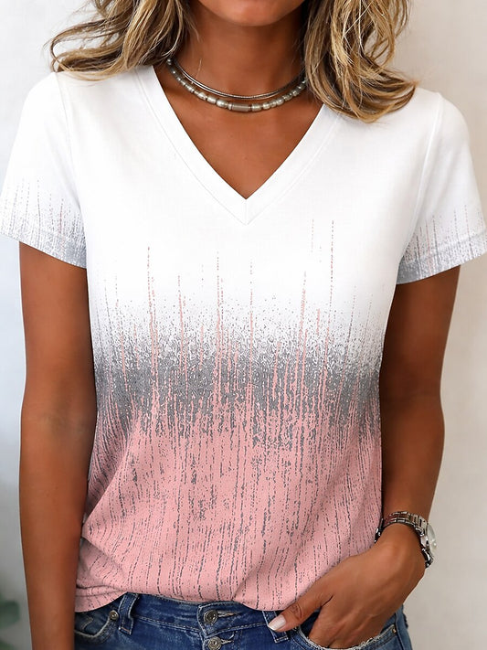 Women's Geometric Ombre Art Graphic Tee