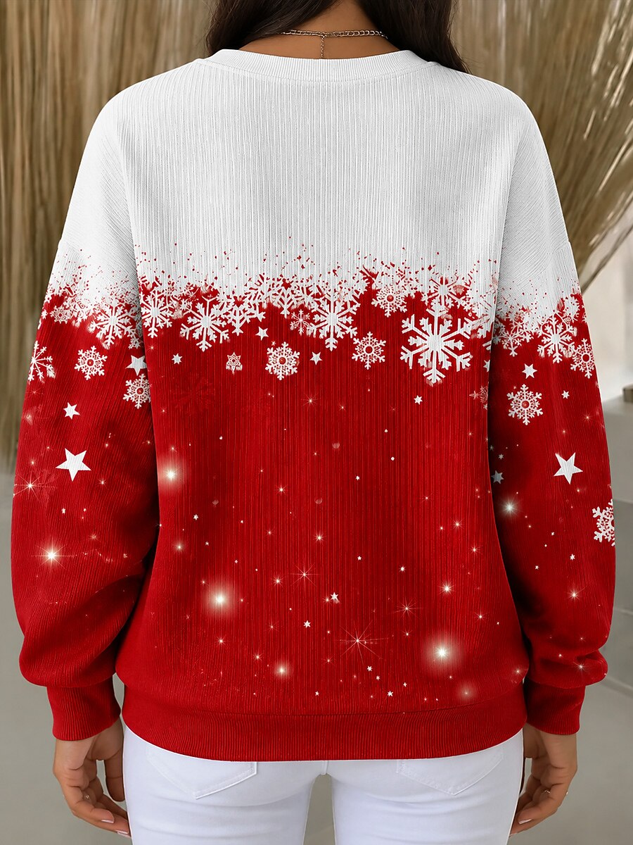 Women's Christmas Snowflake Crewneck Sweatshirt