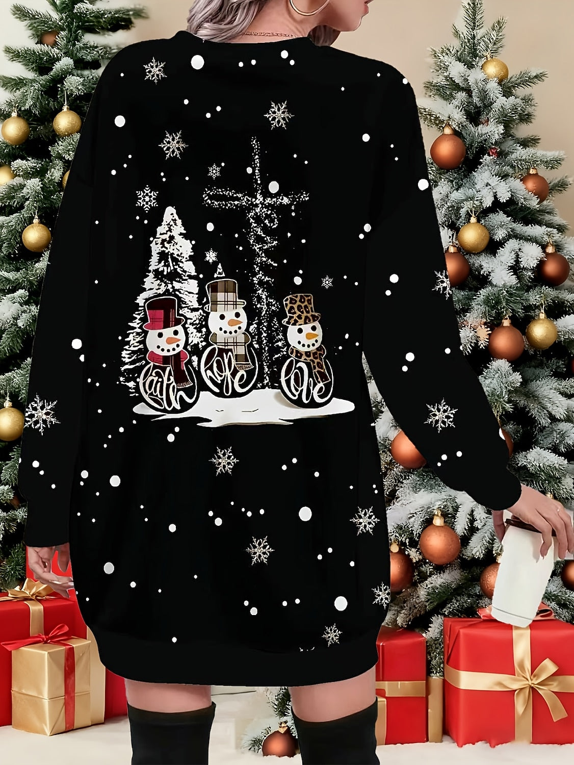 Women's Christmas Graphic Modern Dress