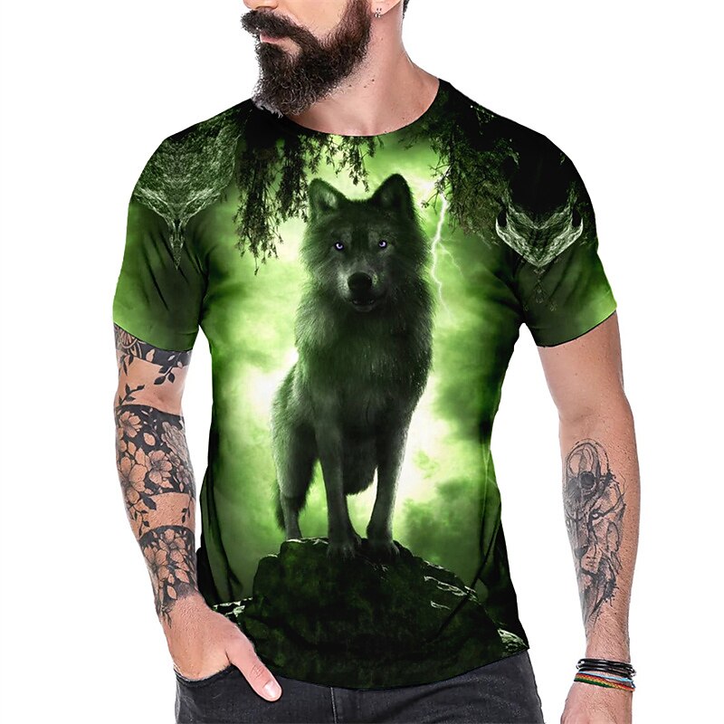 Men's Midnight Wolf Halloween Graphic Tee