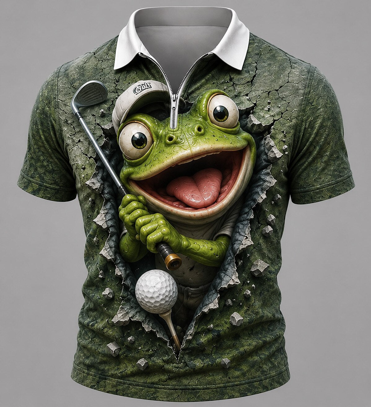 Men's Cartoon Animal Printed Athletic Polo