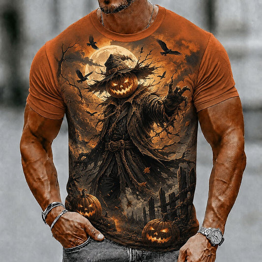 Men's Pumpkin Bird Halloween Graphic Tee
