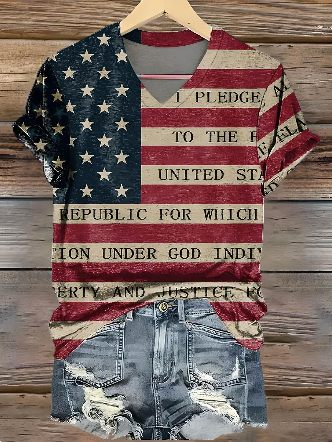 Women's Classic Patriot Flag Tee