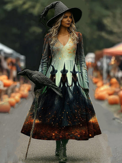 Women's Halloween Mystic Witch Maxi Dress