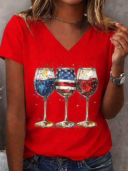 Women's Heritage V Neck Flag Tee