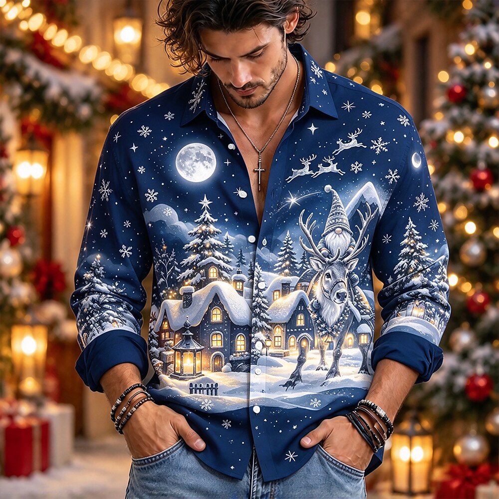 Men's Christmas Graphic Trendy Shirt