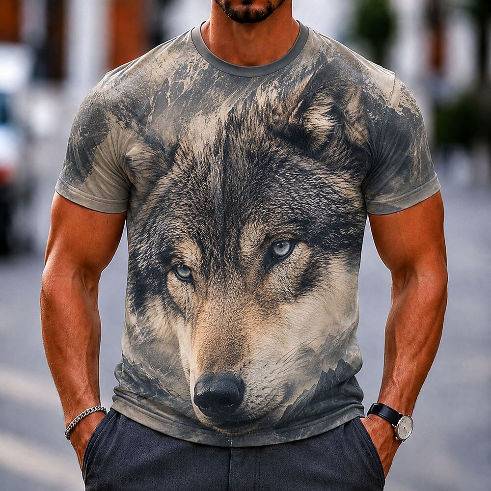 Men's Dog Bear Animal Graphic Tee