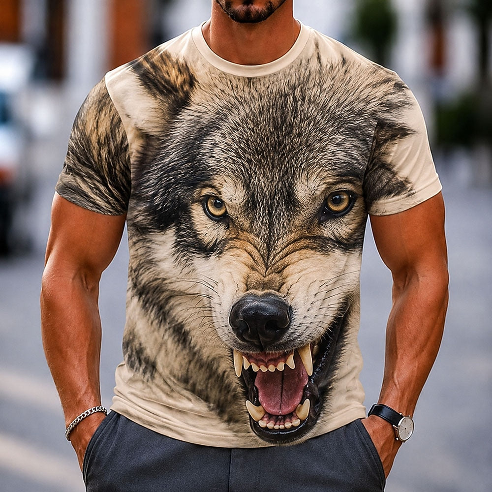 Men's Dragon Cow Animal Graphic Tee