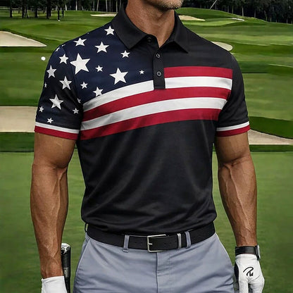 Men's Independence Day Flag Polo