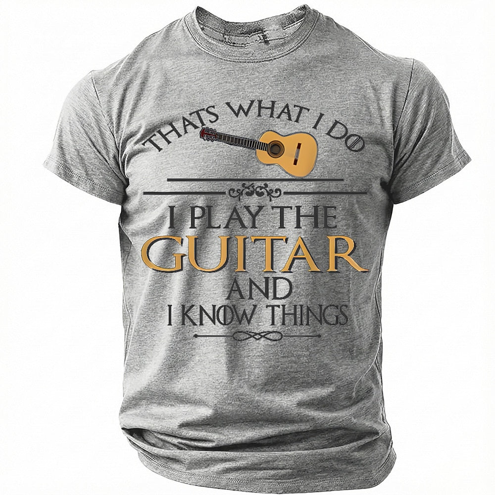 Men's Guitar Knowledge Humor Graphic Tee