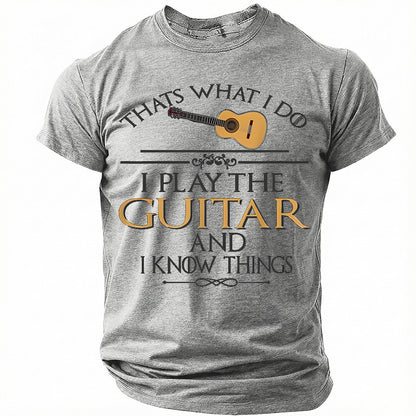 Men's Guitar Knowledge Humor Graphic Tee