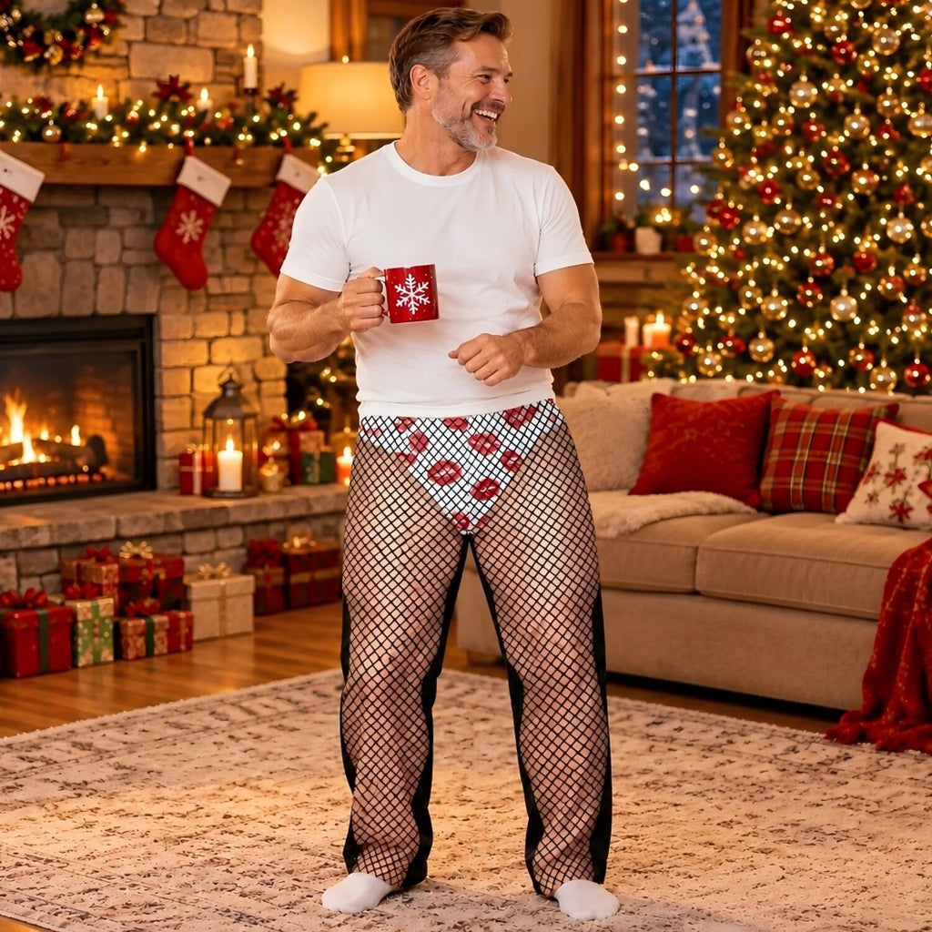 Lipstick Mark Christmas Pajama Pants