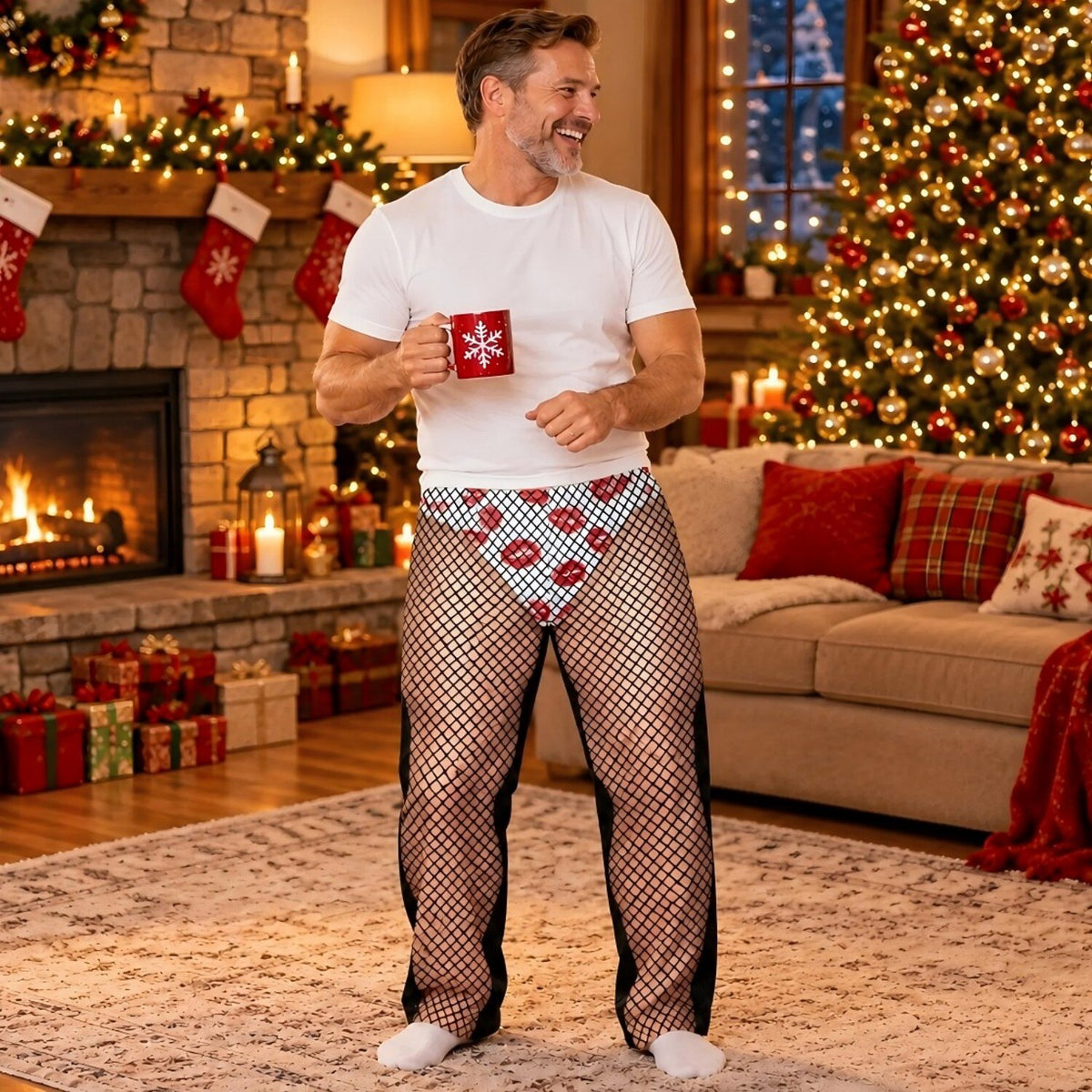 Lipstick Mark Christmas Pajama Pants