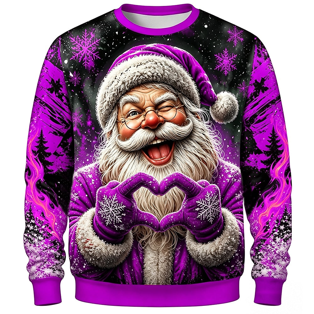 Santa Christmas Party Graphic Crewneck Sweatshirt