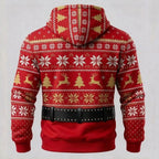 Men's Red Green Festive Graphic Hoodie