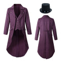 Men's Vampire Tuxedo Tailcoat Costume Coat & Hat Set
