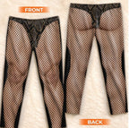 Fishnet Stockings Print Christmas Pajama Pants