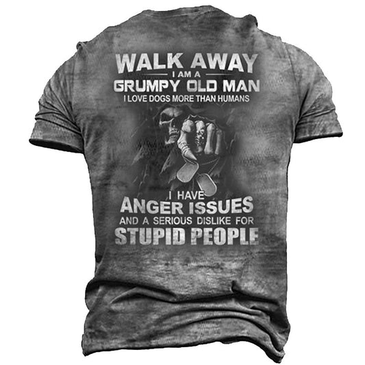Men's Grumpy Skeleton Humor Graphic Tee