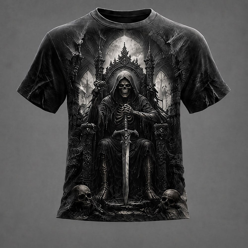 Men's Optical Grim Reaper Skull Tee