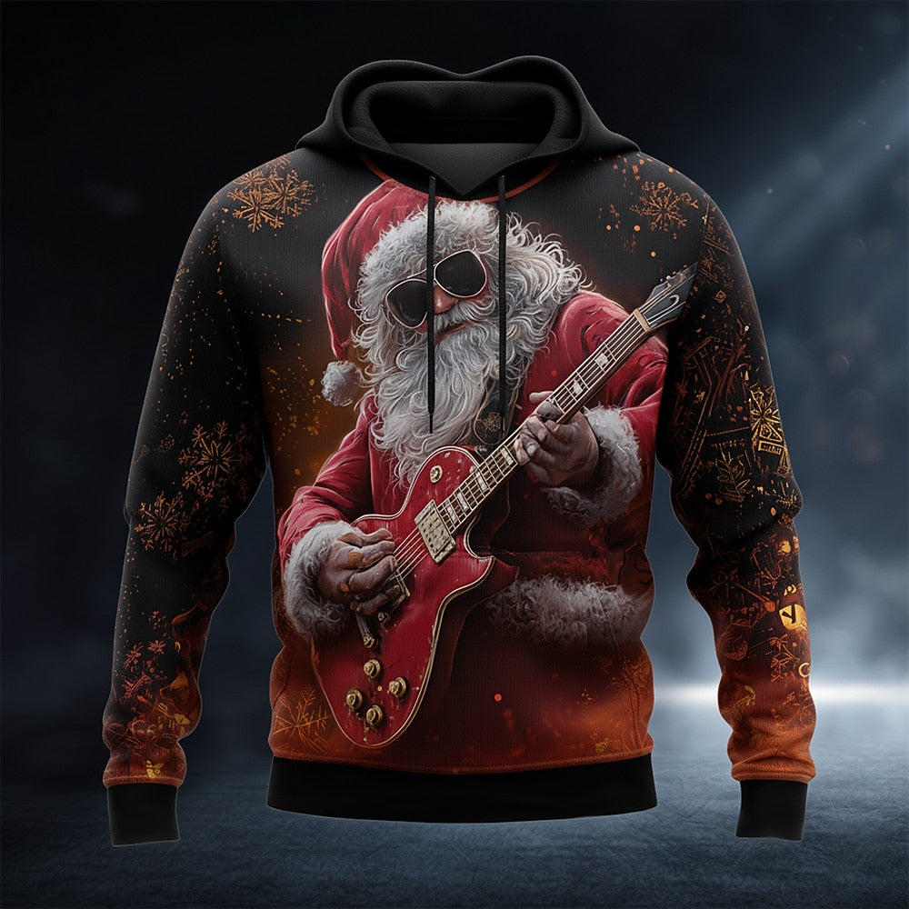 Christmas Guitar Festive Funny Cool Hoodie
