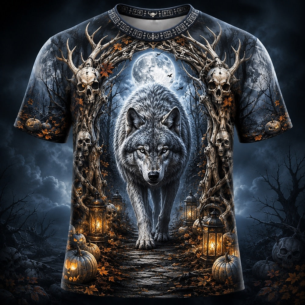 Men's Spooky Wolf Halloween Shirt