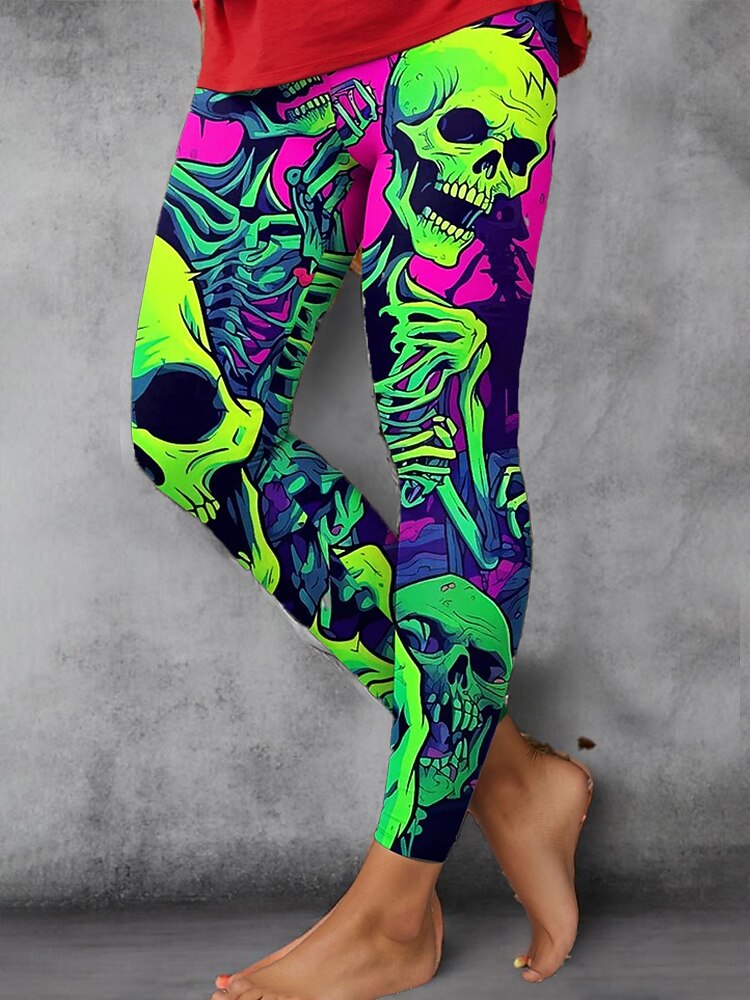 Women's Halloween Haunted Skull Leggings