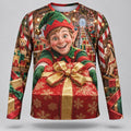 Men's Christmas Scene Festive Long Sleeve Tee
