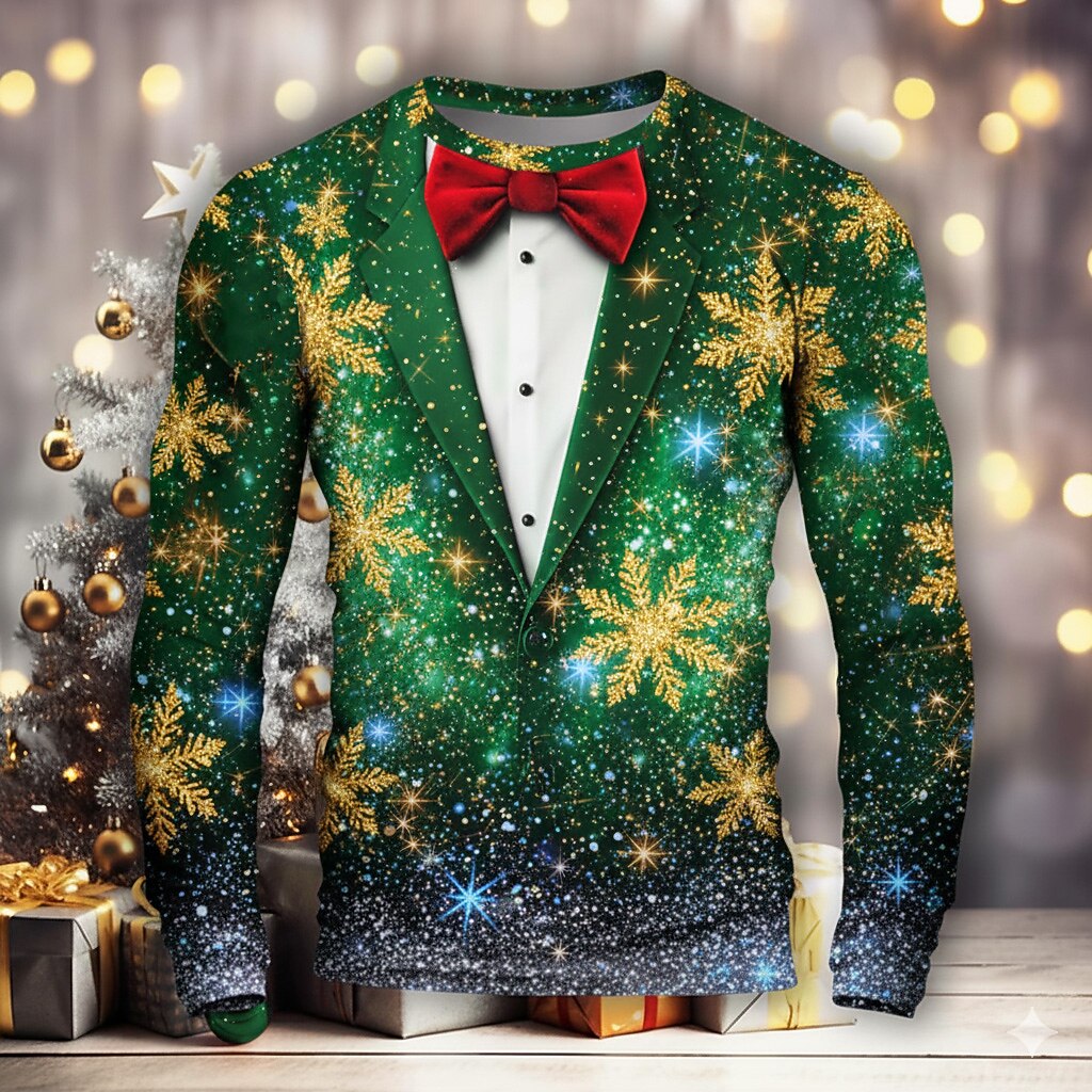 Men's Colorful Christmas Tuxedo Tee