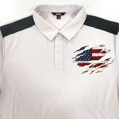 Men's Independence Day Flag Polo