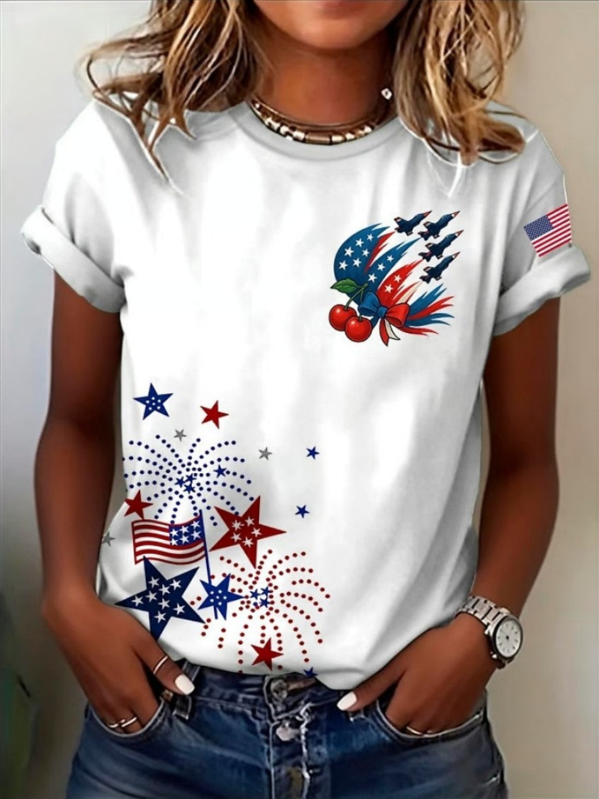 Women's Americana Letter Long Tee