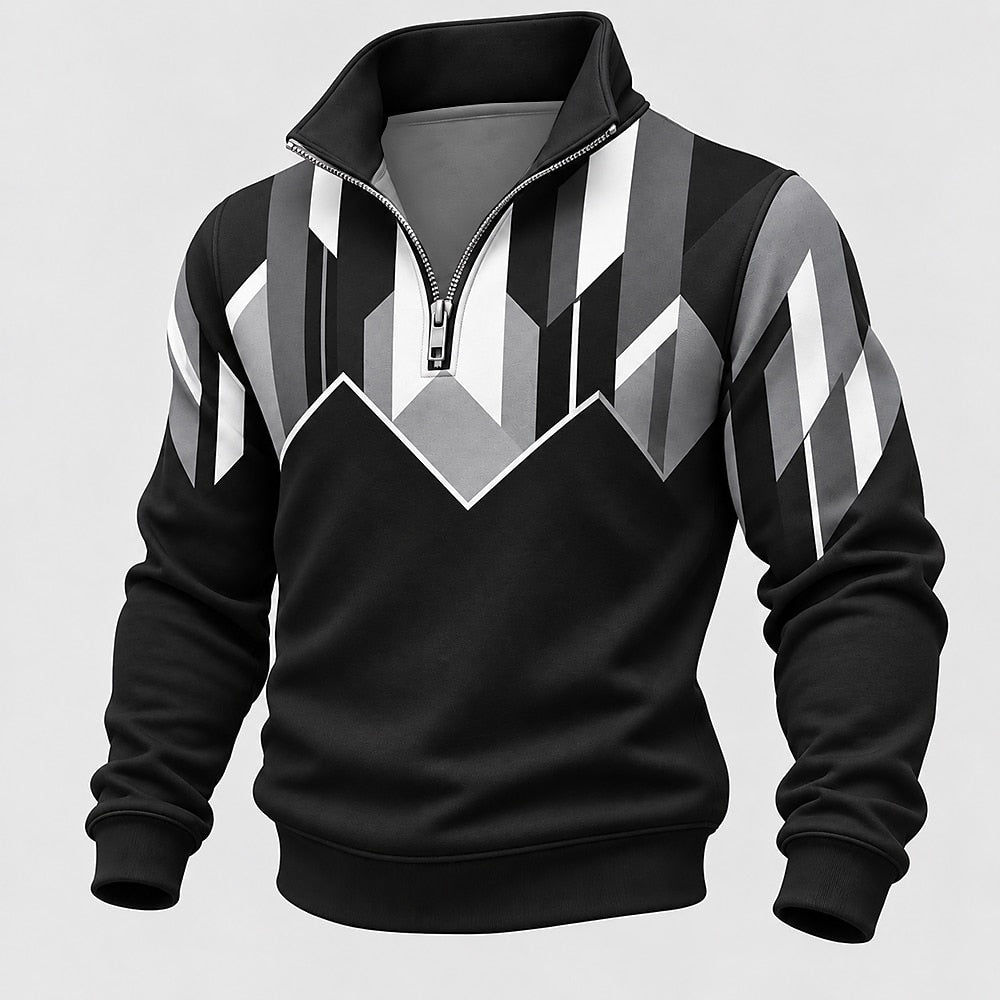 Classic Geometric Half Zip Sweatshirt
