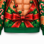 Christmas Gingerbread Elf Funny Crewneck Sweatshirt
