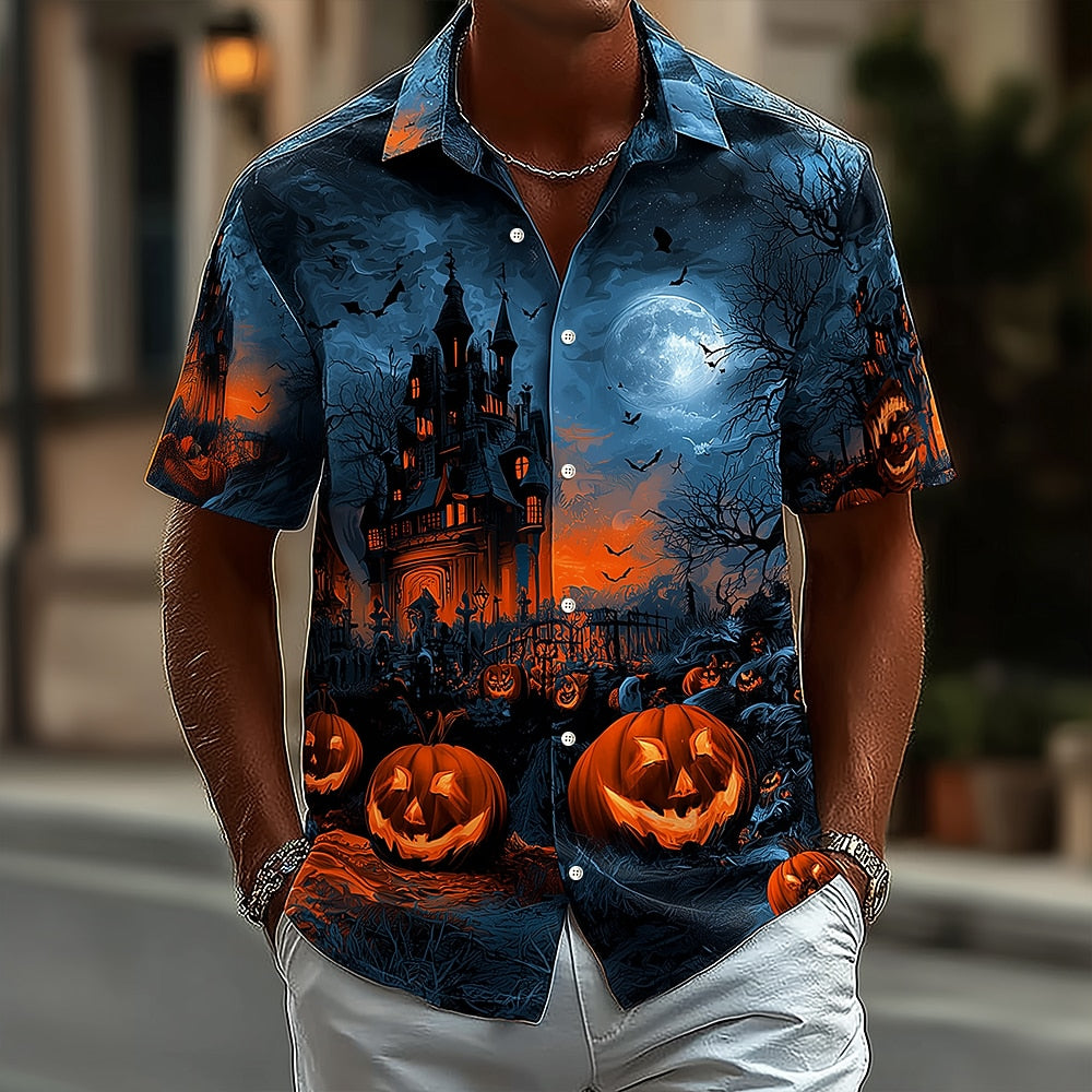 Men's Pumpkin Haunted House Shirt