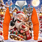 Men's Santa Christmas Quarter Zip Polo