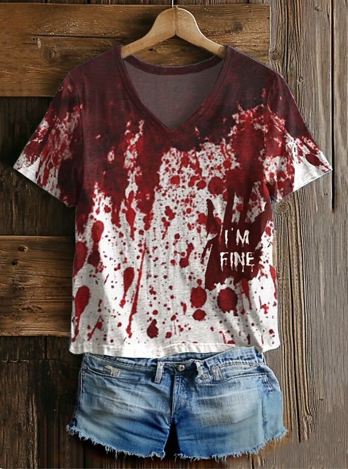 Women's Halloween Haunted Print Tee