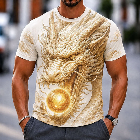 Men's Dragon Cow Animal Graphic Tee