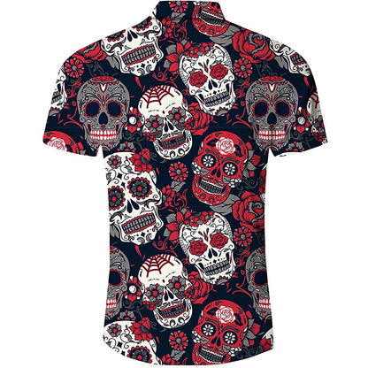 Men's Skull Punk Gothic Button Shirt