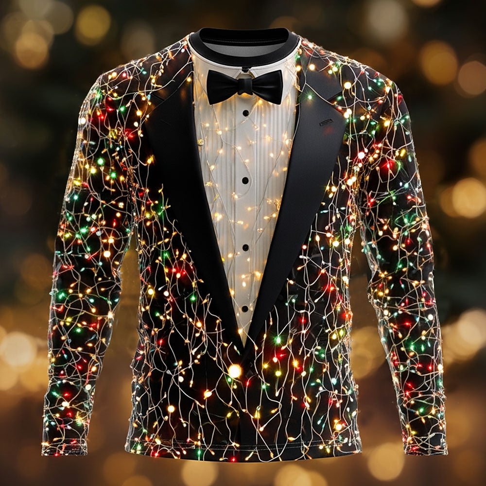 Men's Dark Christmas Tuxedo Costume Tee