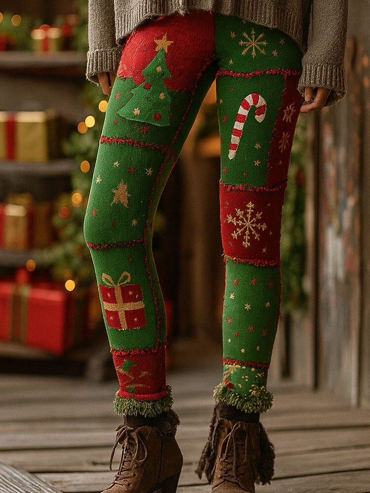 Santa Claus Tree 3D Print Leggings
