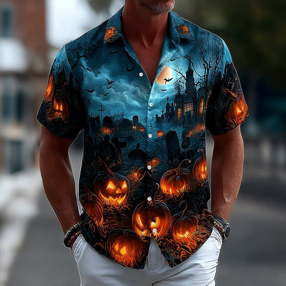 Men's Pumpkin Haunted House Shirt