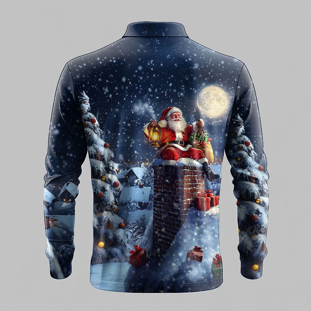 Men's Santa Claus Christmas Polo Shirt